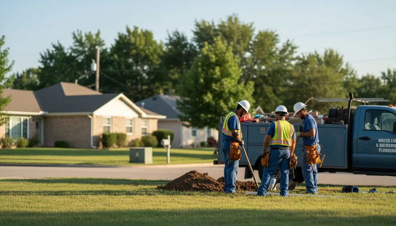 Residential water line and bathroom plumbing service in Aplington, IA